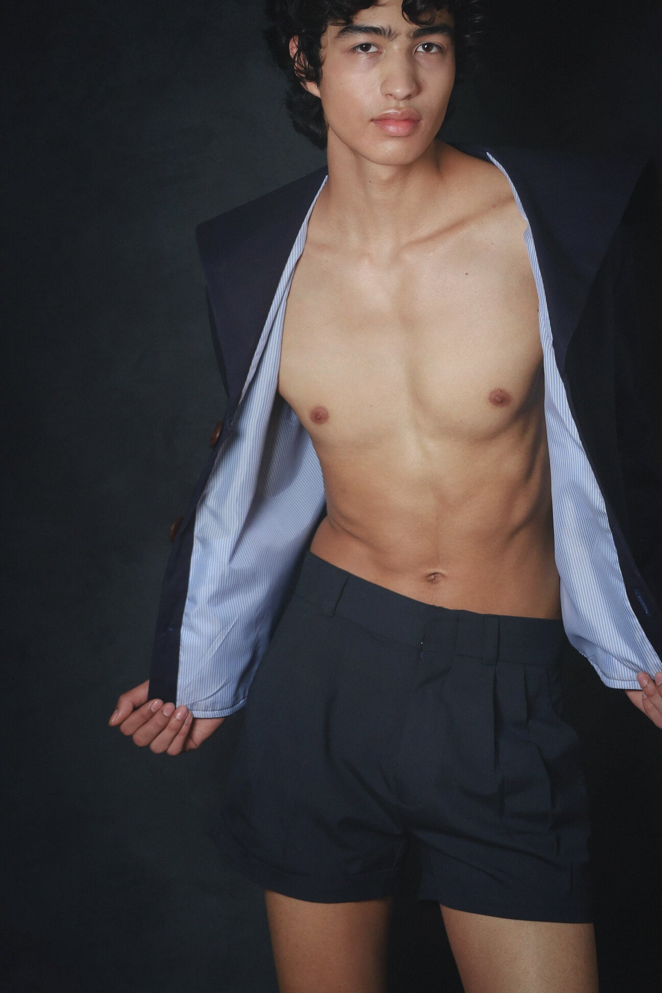 short el coro azul marino